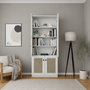 Hanah Home Lisa 1600-202 Armario Multiusos Blanco con Puertas de Vidrio